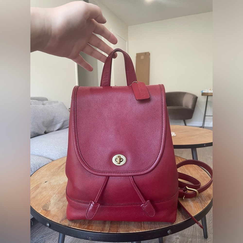 Vintage Coach Large Red Daypack